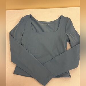 blue long sleeve shirt